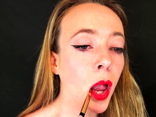 Busty Redhead MILF in a Corset Plays Solo