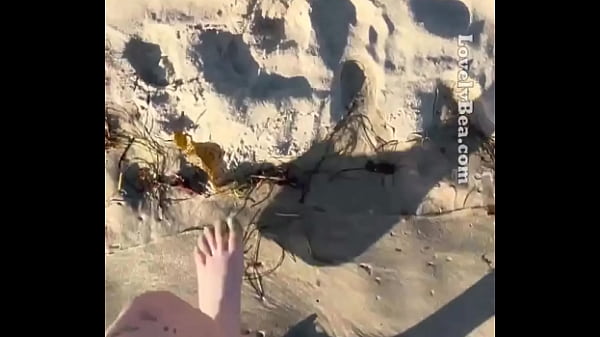 Washing off my beautiful Feet at sandy beach Lovely Bea
